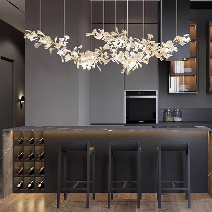 Double Layer Combination Gingko Crown Chandelier