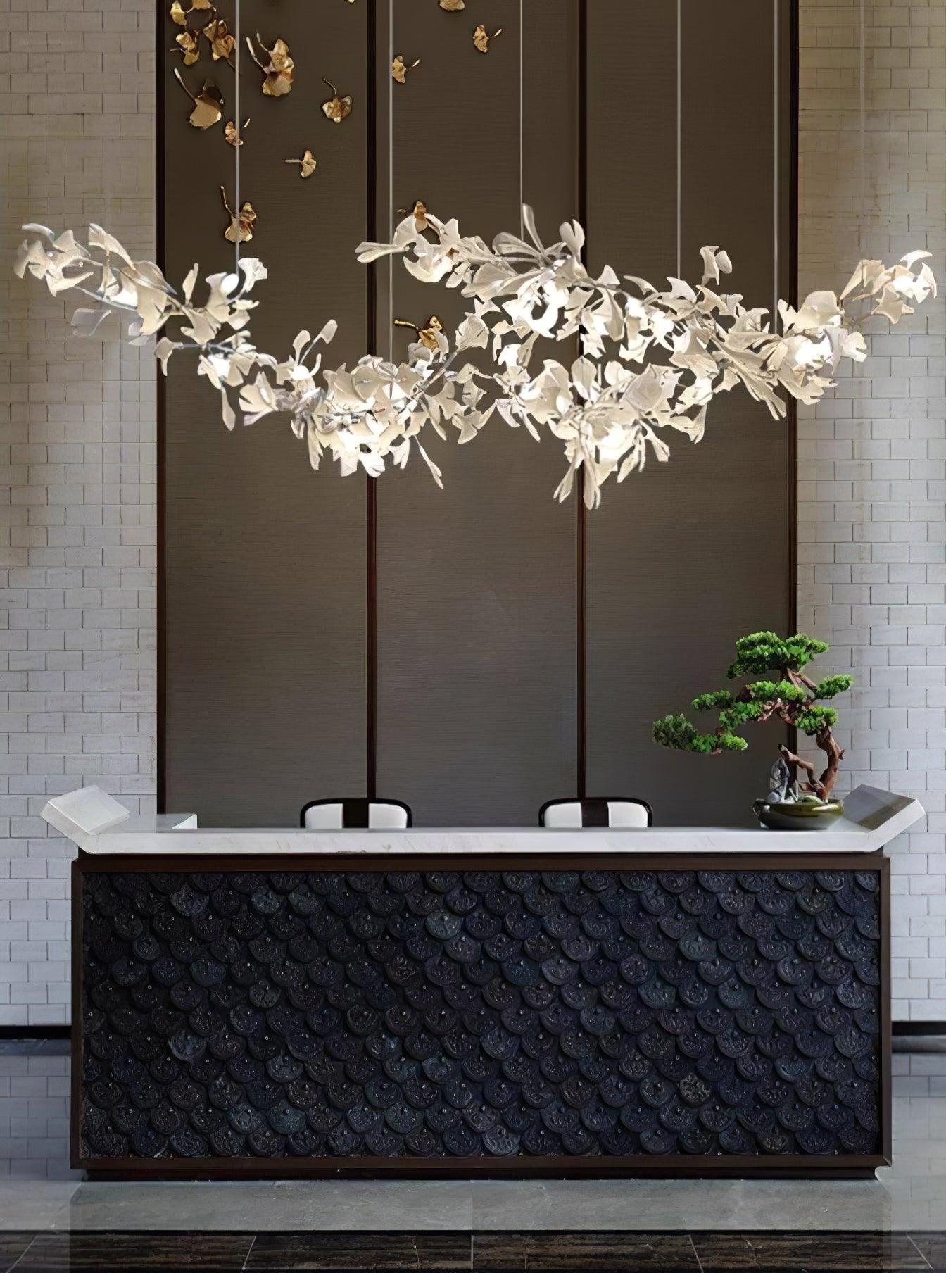 Double Layer Combination Gingko Crown Chandelier