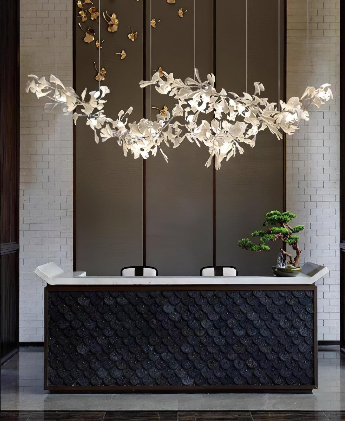 Double Layer Combination Gingko Crown Chandelier