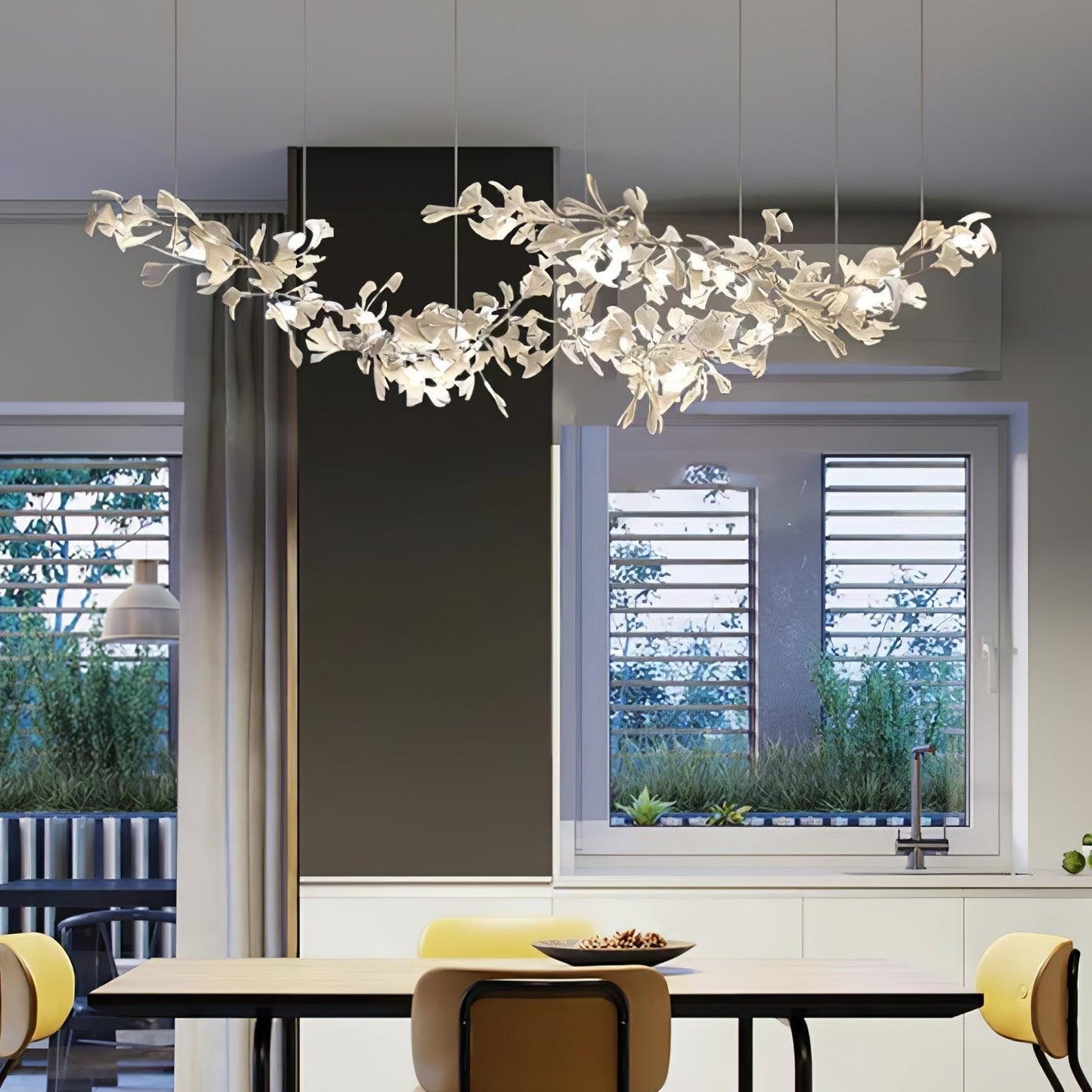 Double Layer Combination Gingko Crown Chandelier