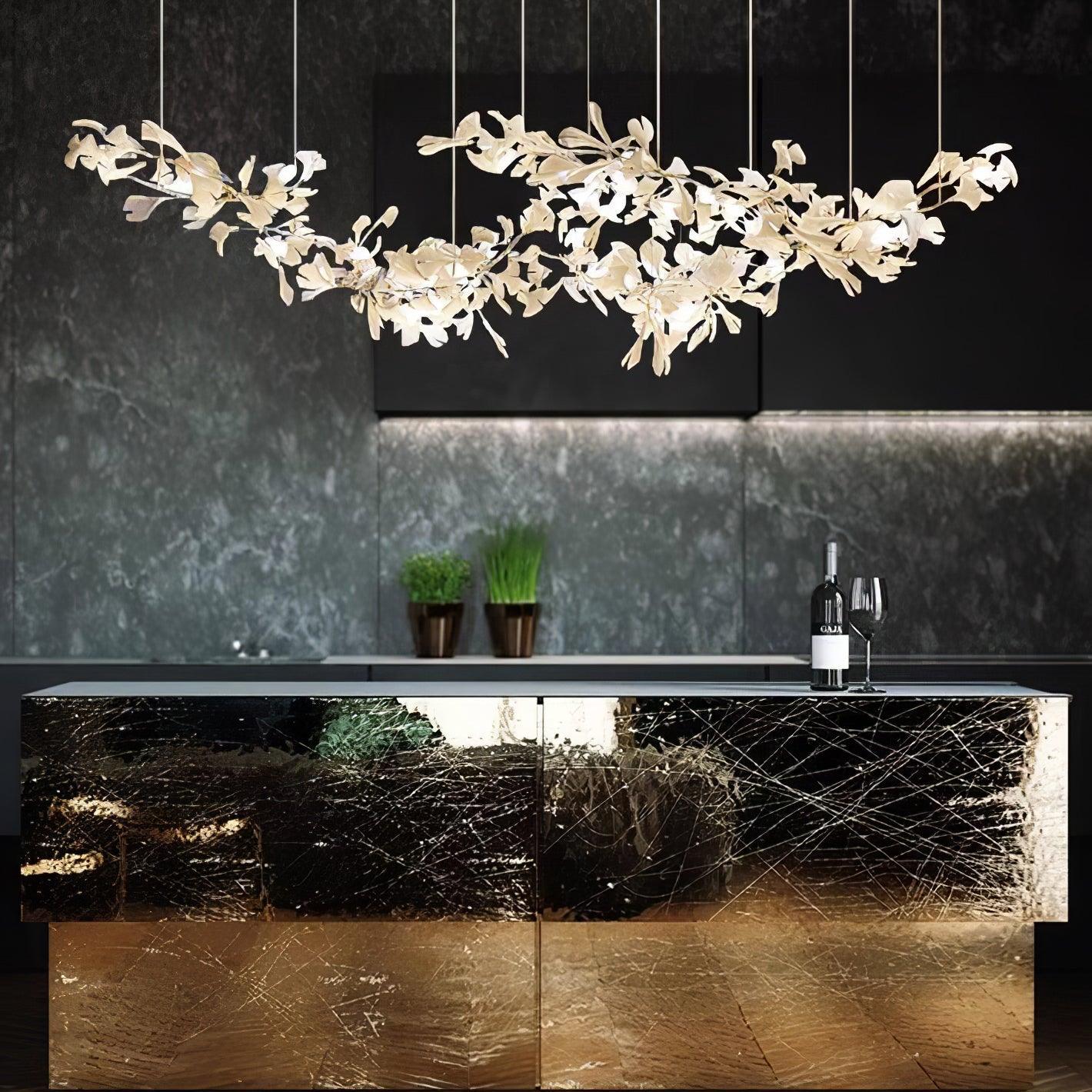 Double Layer Combination Gingko Crown Chandelier