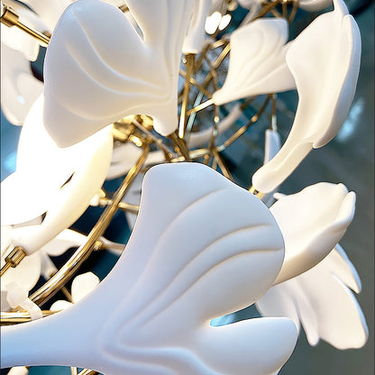 Gold White Leaves Combination Gingko Candelabrum Chandeliers