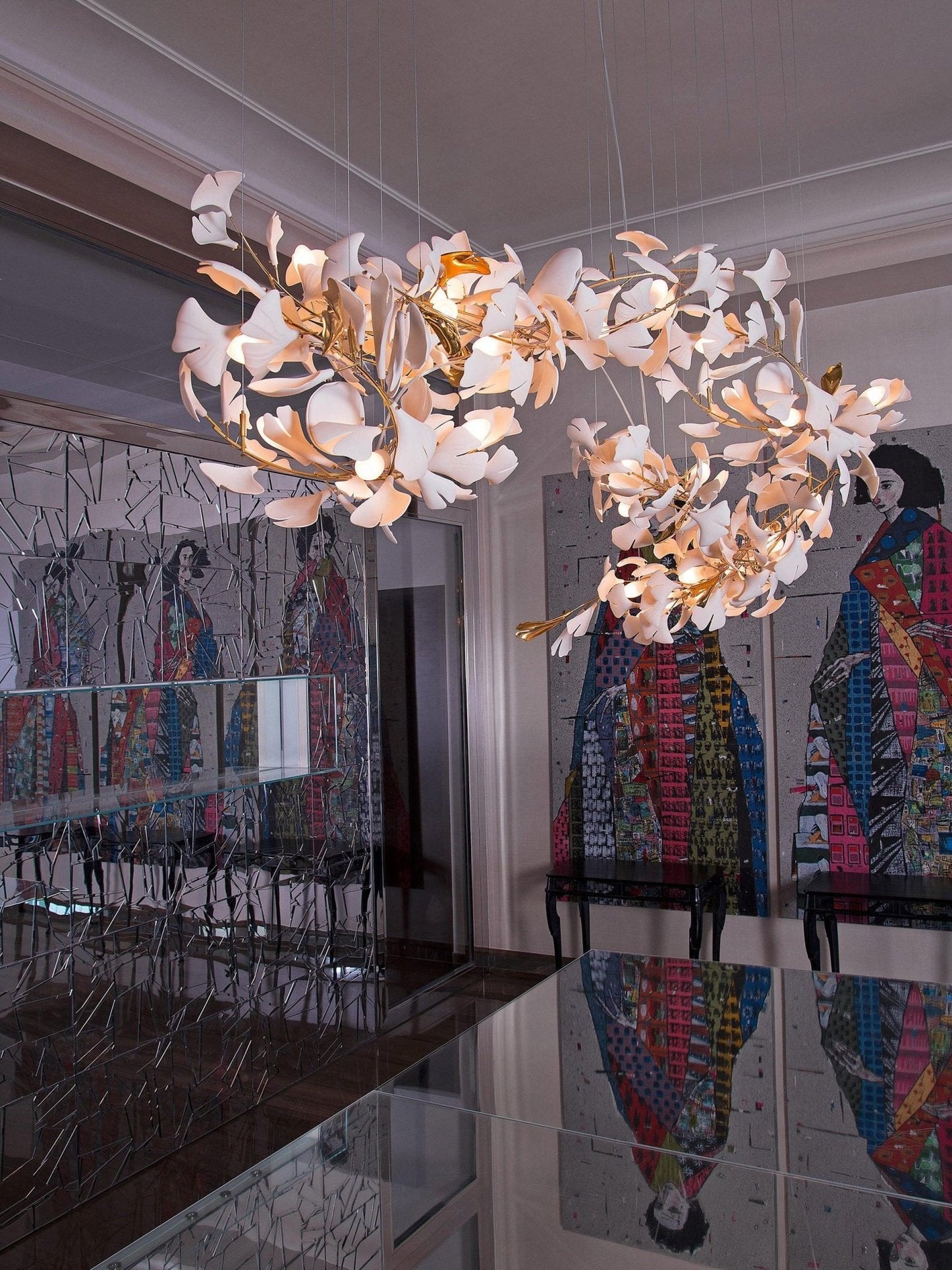 Gingko Ceiling fixture Chandelier E