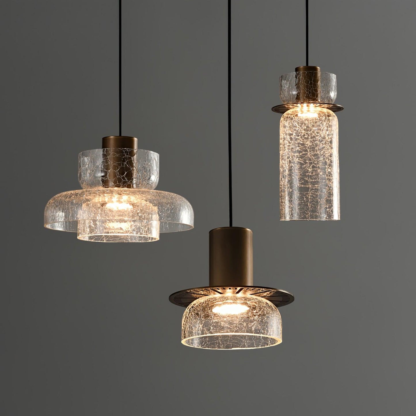 Glacier Crackle Glass Droplight Pendant Lamp