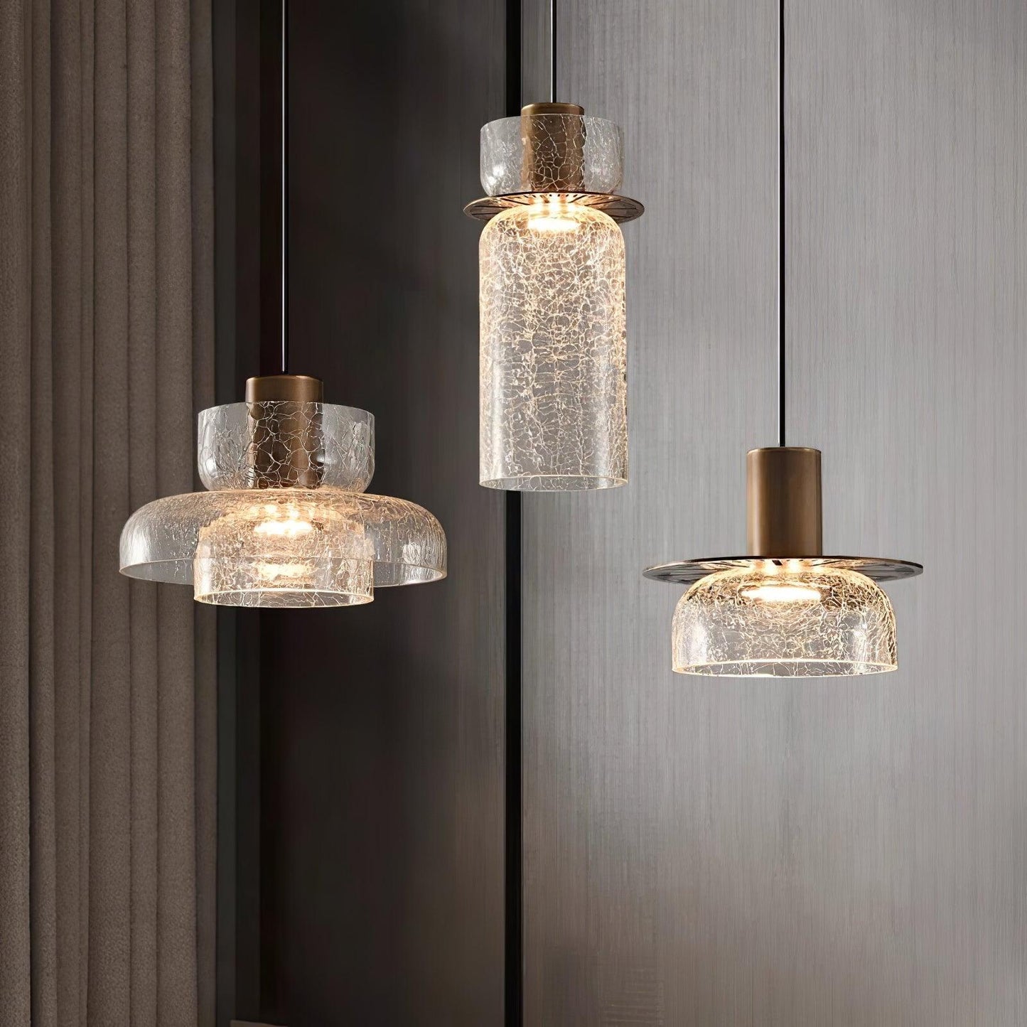 Glacier Crackle Glass Droplight Pendant Lamp