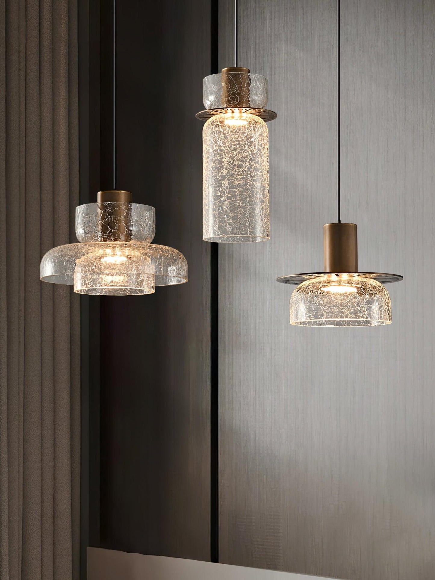 Glacier Crackle Glass Droplight Pendant Lamp