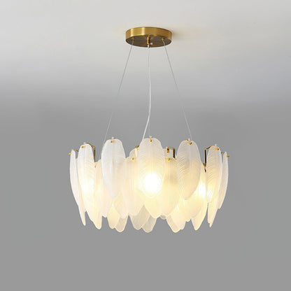 Glass Feather Electrolier Chandelier