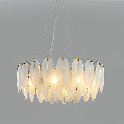 Glass Feather Electrolier Chandelier