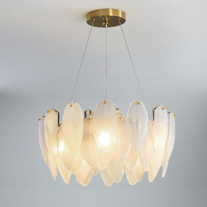 Glass Feather Electrolier Chandelier