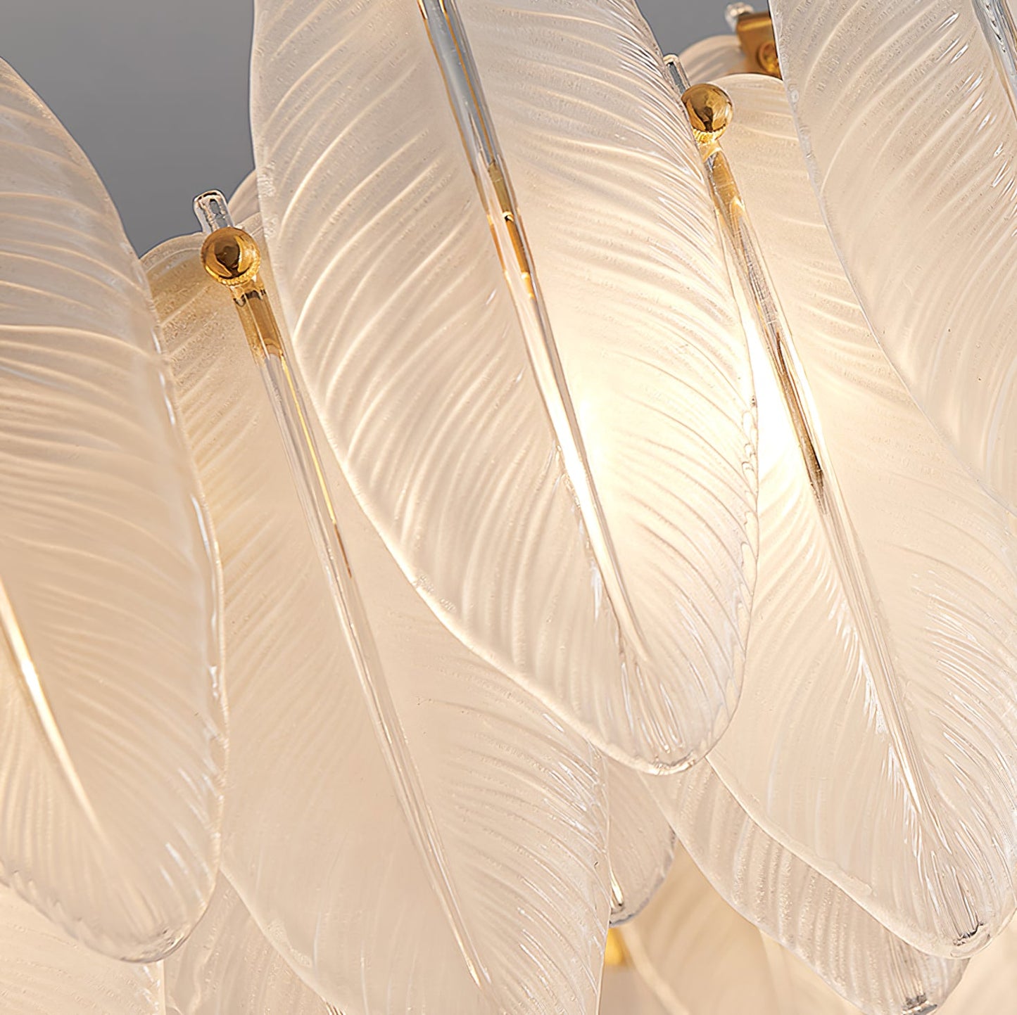 Glass Feather Electrolier Chandelier