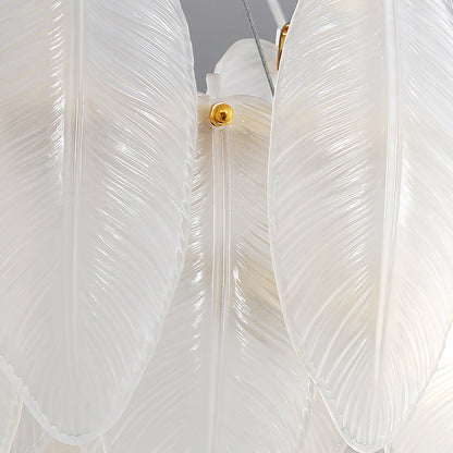 Glass Feather Electrolier Chandelier