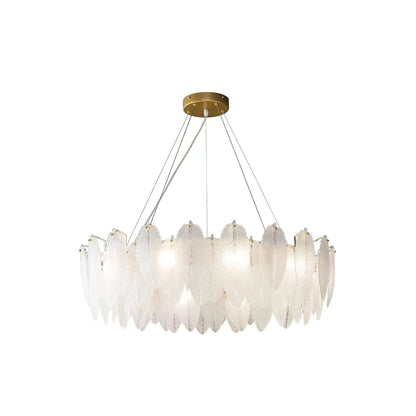 Glass Feather Electrolier Chandelier