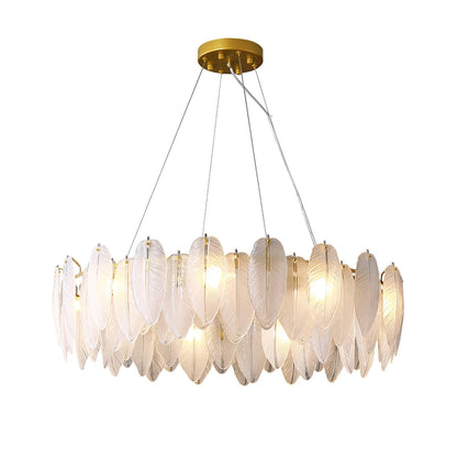 Glass Feather Electrolier Chandelier