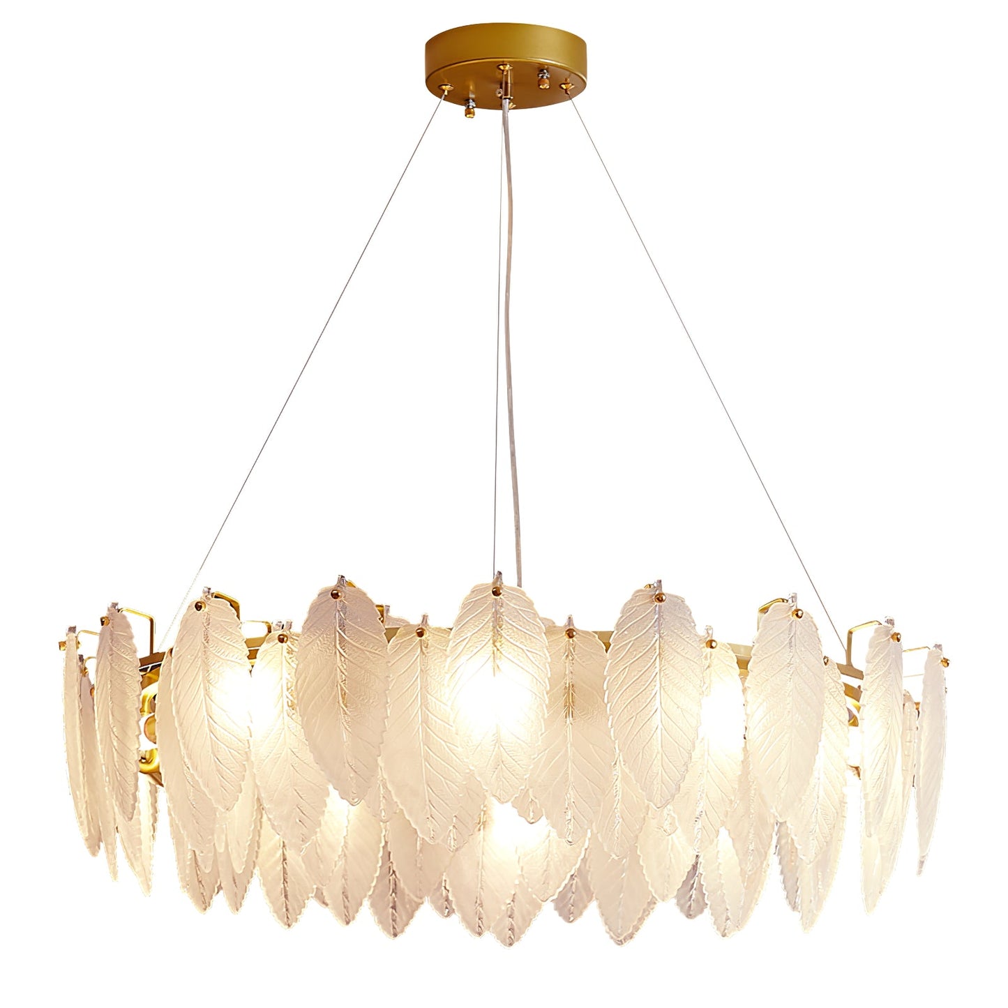 Glass Feather Electrolier Chandelier