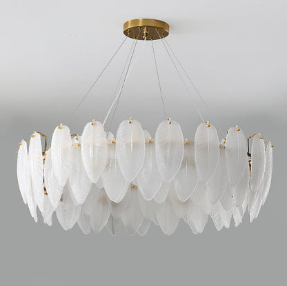 Glass Feather Electrolier Chandelier