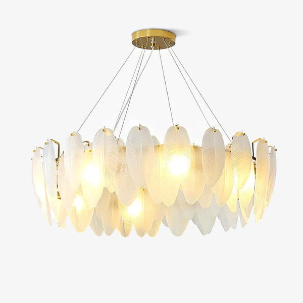 Glass Feather Electrolier Chandelier