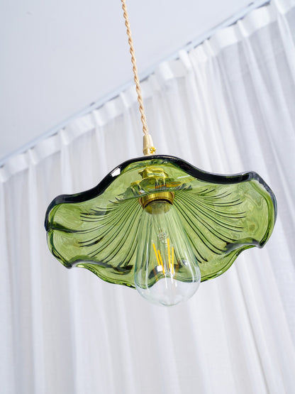 Glass Hibiscus Flower Droplight Pendant Light