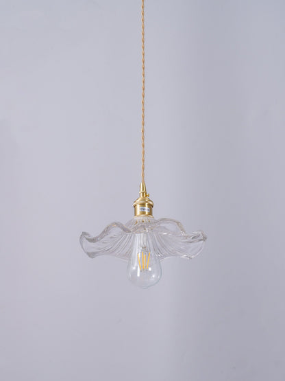 Glass Hibiscus Flower Droplight Pendant Light