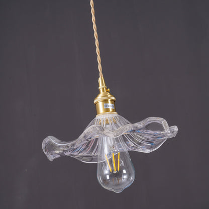 Glass Hibiscus Flower Droplight Pendant Light