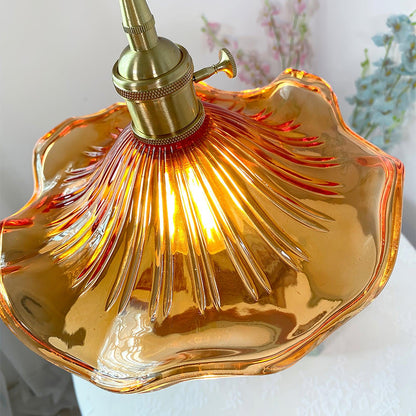 Glass Hibiscus Flower Droplight Pendant Light