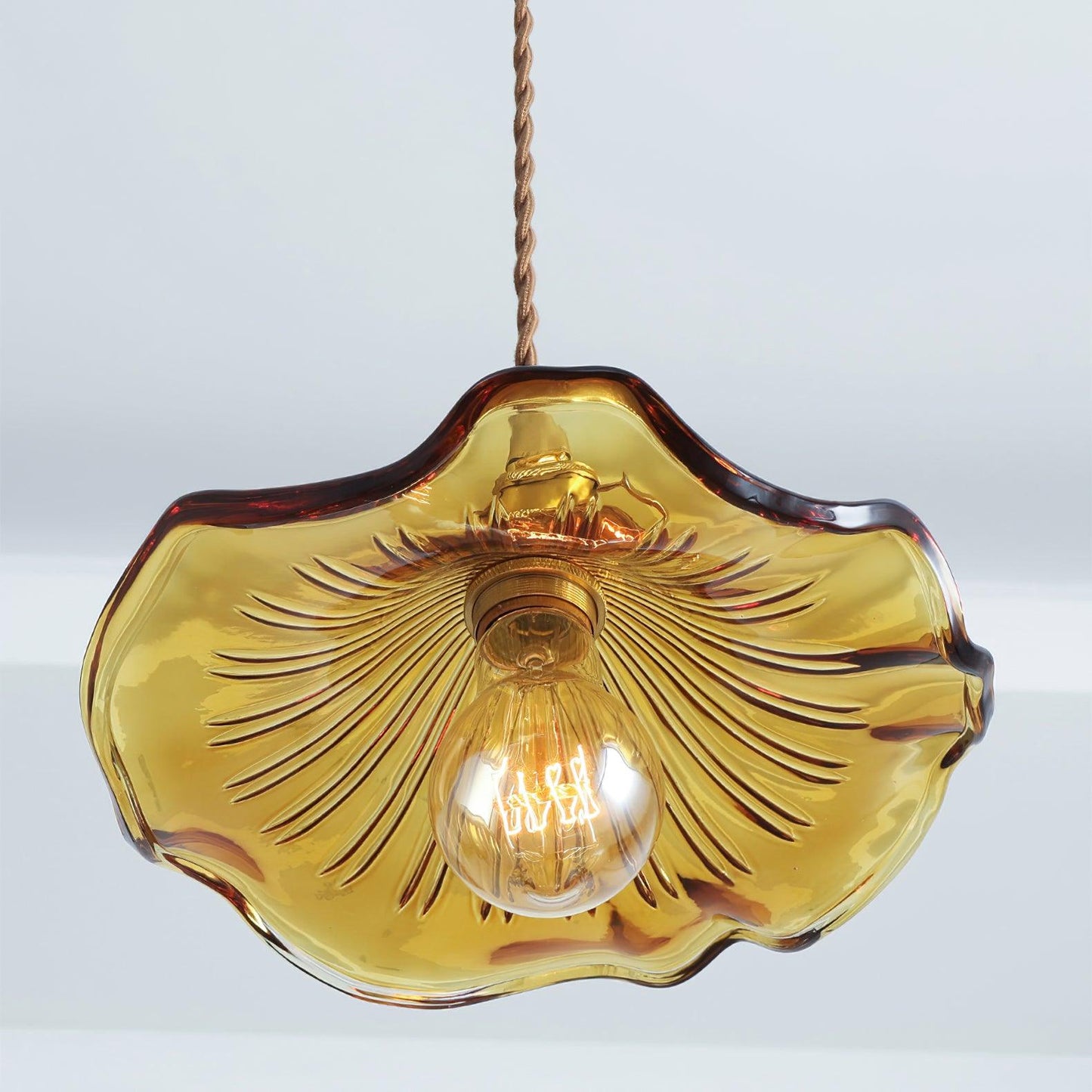 Glass Hibiscus Flower Droplight Pendant Light