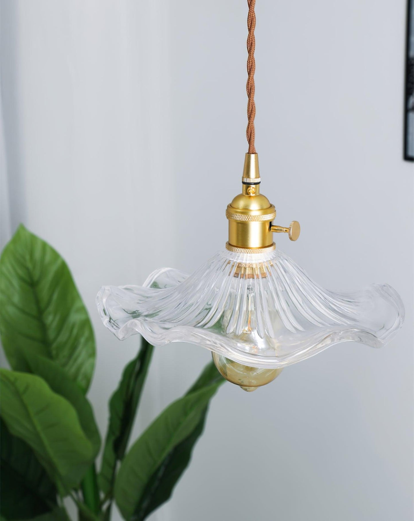 Glass Hibiscus Flower Droplight Pendant Light