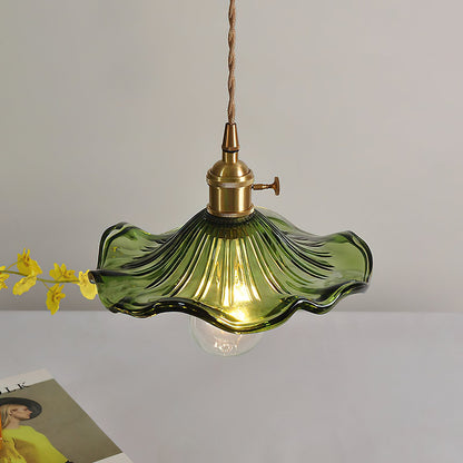 Glass Hibiscus Flower Droplight Pendant Light