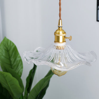 Glass Hibiscus Flower Hanging light Swag Light