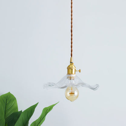 Glass Hibiscus Flower Hanging light Swag Light