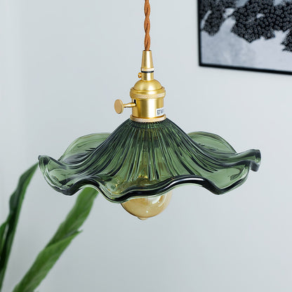 Glass Hibiscus Flower Hanging light Swag Light