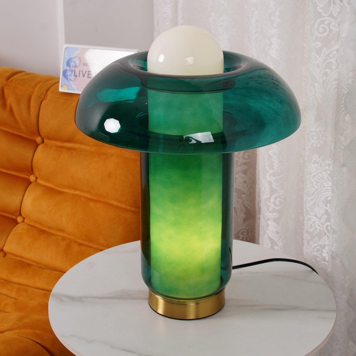 Glass Mushroom Nightstand lamp Table Lamp