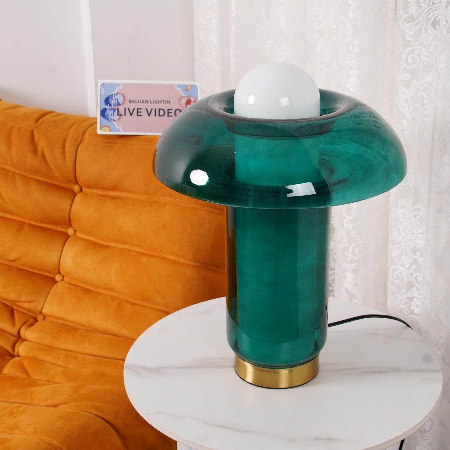 Glass Mushroom Nightstand lamp Table Lamp