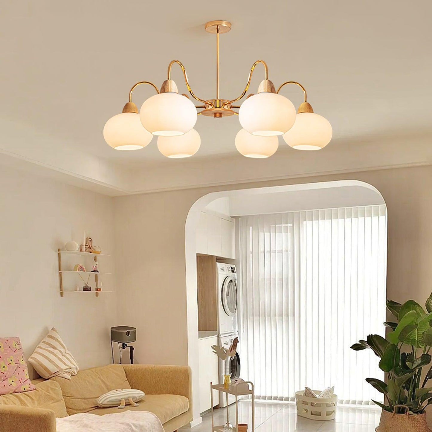 Glass Persimmon Electrolier Chandelier