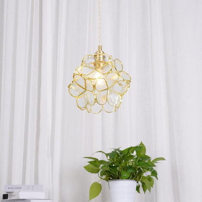 Glass Petal Droplight Pendant Light