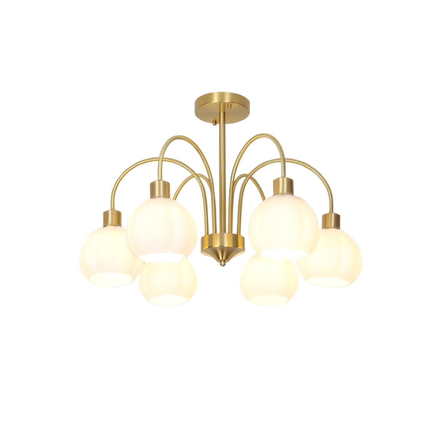 Glass Pumpkin Gold Gasolier Chandelier