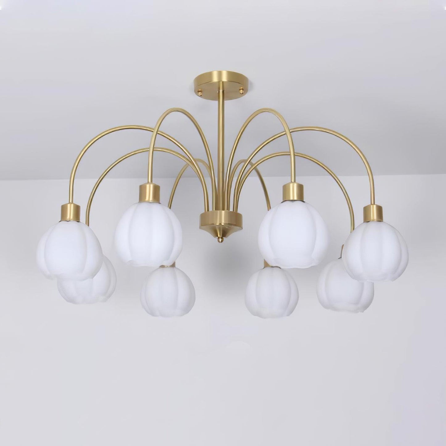 Glass Pumpkin Gold Gasolier Chandelier