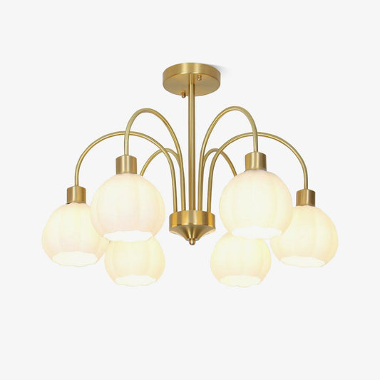 Glass Pumpkin Gold Gasolier Chandelier