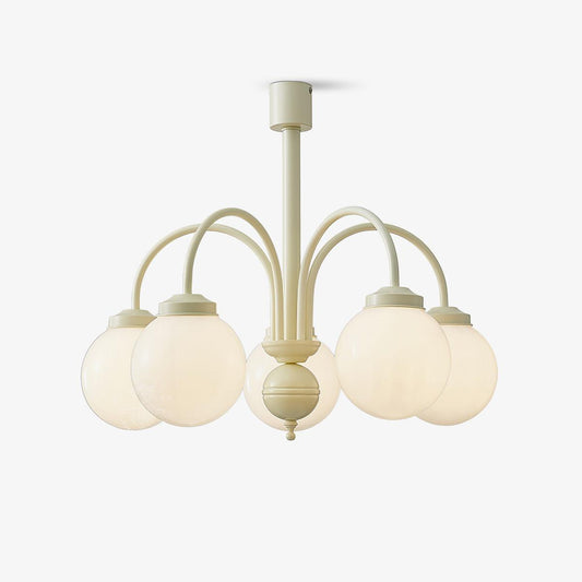 Cream Glass Sphere Ceiling fixture Chandelier