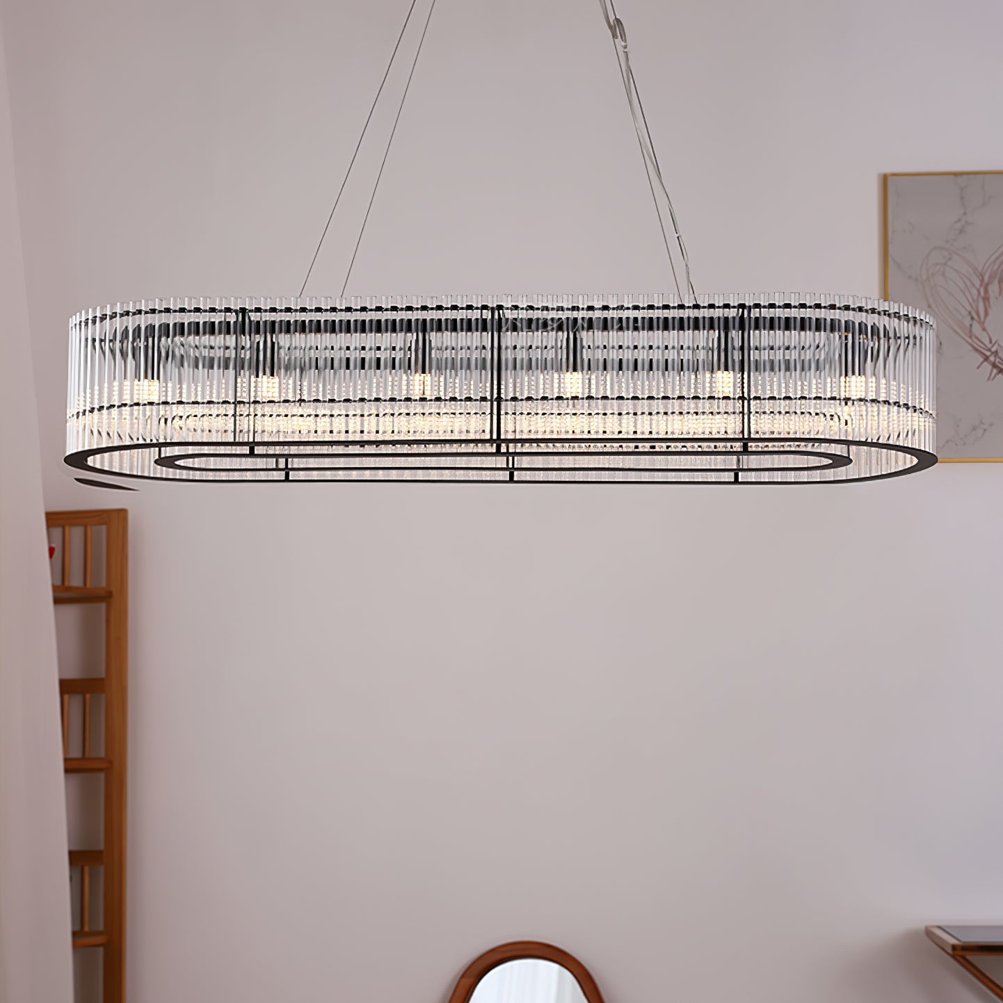 Glass Tube Ring Pendant light Chandelier