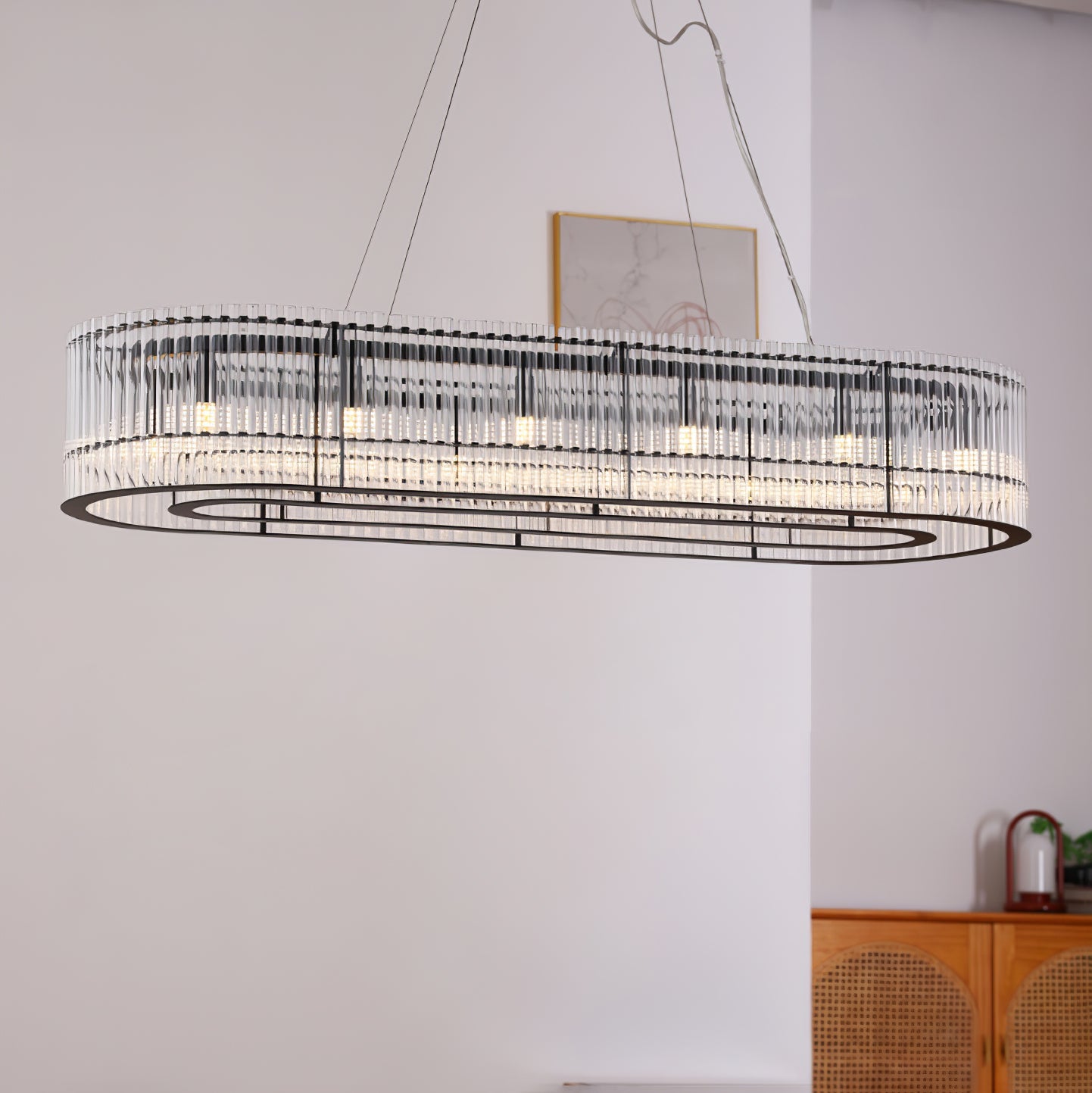 Glass Tube Ring Pendant light Chandelier