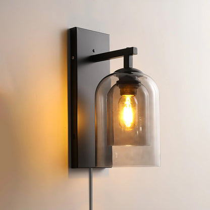 Glass Tubular Plug-in Wall light Wall Lamp