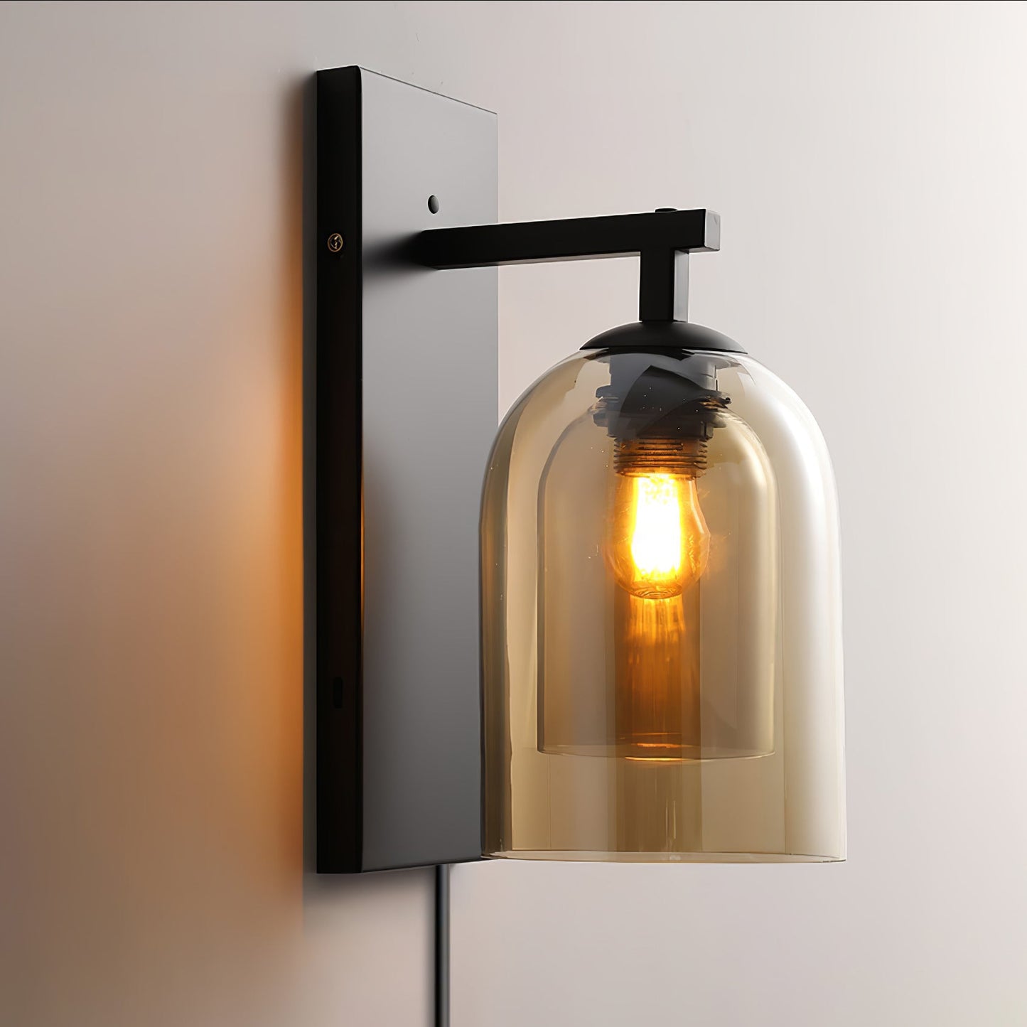 Glass Tubular Plug-in Wall light Wall Lamp