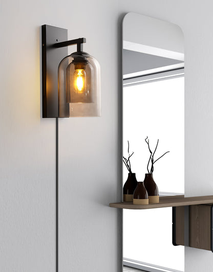 Glass Tubular Plug-in Wall light Wall Lamp