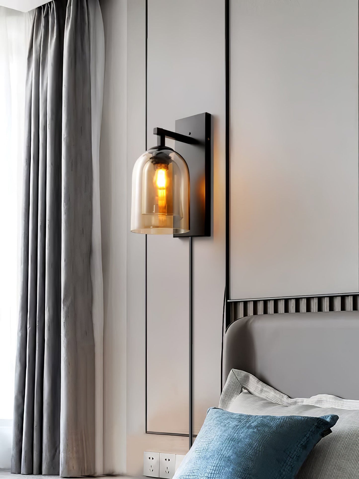 Glass Tubular Plug-in Wall light Wall Lamp