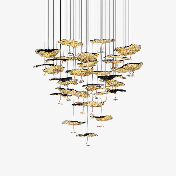 Brass Aviary Constellation Gasolier Chandelier