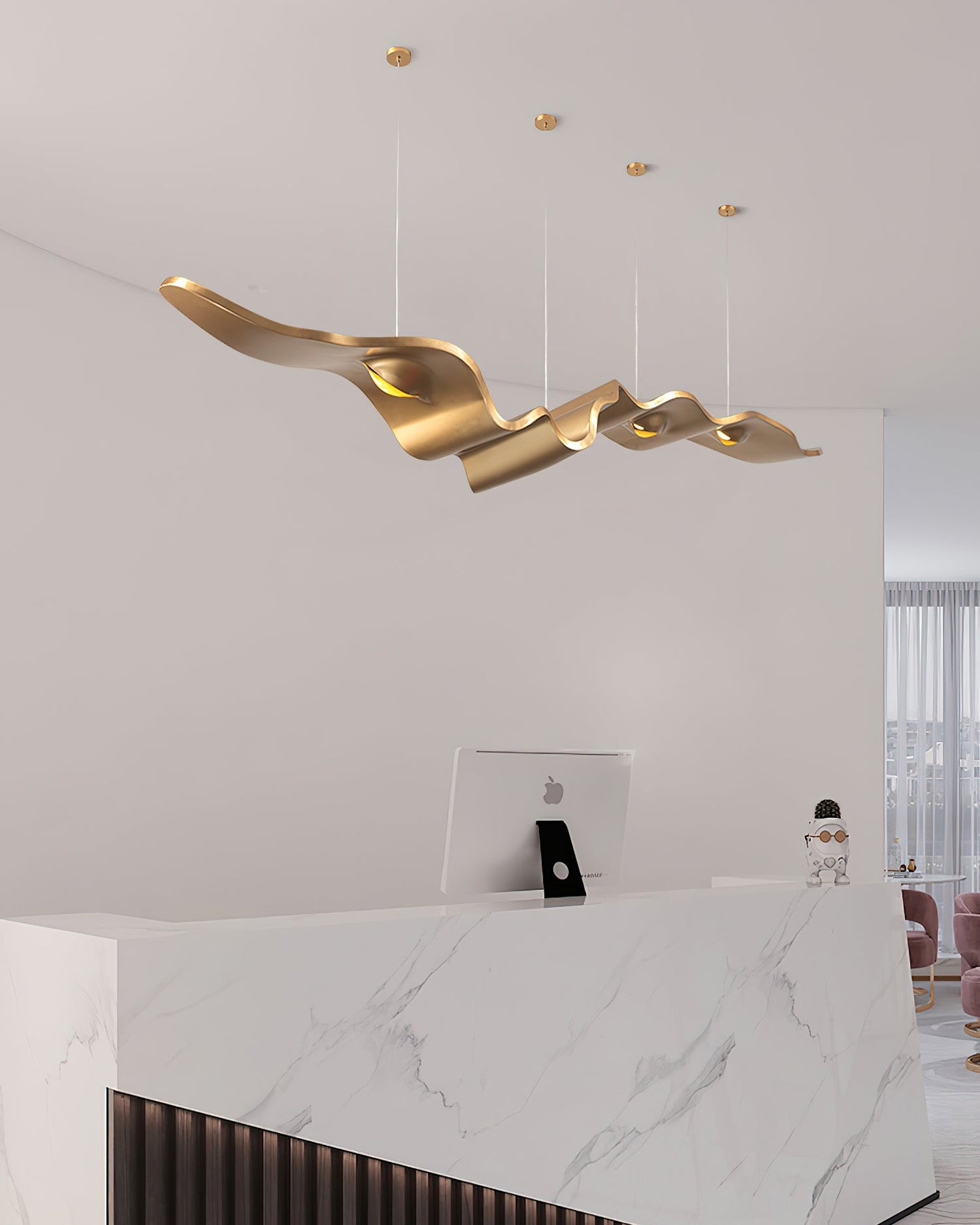 Gold Ribbon Crown Chandelier