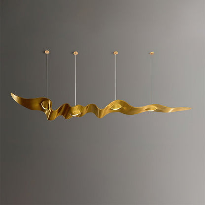 Gold Ribbon Crown Chandelier