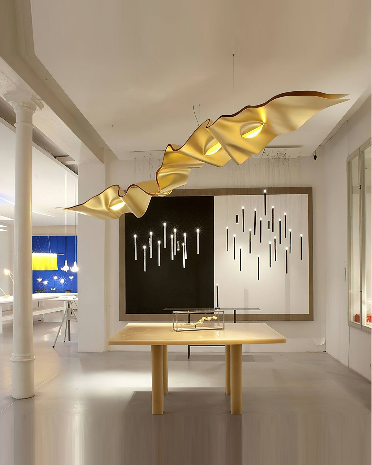 Gold Ribbon Crown Chandelier