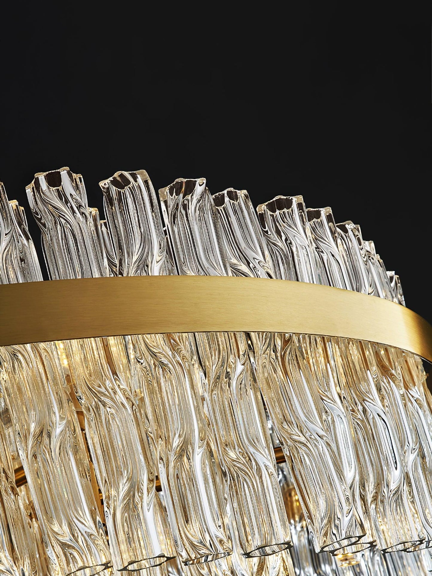 Gold & Clear Rod Gasolier Chandelier