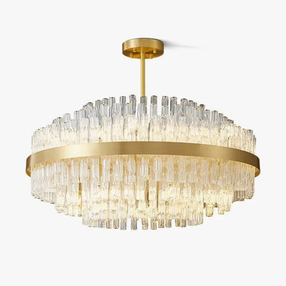 Gold & Clear Rod Gasolier Chandelier